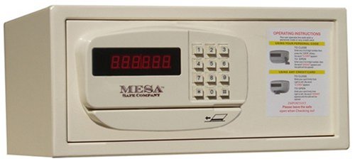 Mesa Safe Company Model MH101 Residential and Hotel Electronic Burglary Safe, Cream