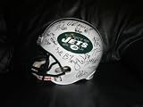 2011 NEW YORK JETS TEAM SIGNED AUTOGRAPHED FULL SIZE REPLICA HELMET MARK SANCHEZ,TOMLINSON,SANTONIO HOLMES