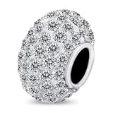 High Quality Authentic 925 Sterling Silver White Swarovski Crystal Bead Fits Pandora Pugster