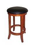 24"H Counter Height Stool with Black Cushion Seat in Cherry Finish