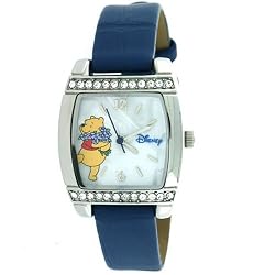 Disney Winnie the Pooh Blue Calfskin Mother of Pearl Dial Watch, MU2202, SPECIAL, Seiko Brand