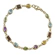 18k Gold Plated Sterling Silver Multi-Gemstone Bracelet, 7.5