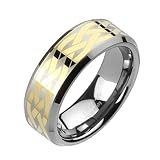 Spikes Mens Tungsten Carbide Gold IP Laser Etched Celtic Knot Band Ring