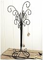 Selma- Curly Iron Necklace Jewelry Tree Stand- Rust Black