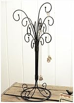 Selma- Curly Iron Necklace Jewelry Tree Stand- Rust Black