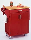 Search : Red/Wood Top Kitchen Cart
