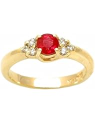 14K Yellow Gold Ruby and Diamond Ring -- LIFETIME WARRANTY
