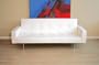 Contemporary White Vinyl Convertible Sofa Bed / Futon