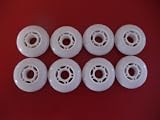 8-pk 72mm / 85A WHITE inline in-line blank rollerblade wheels DURABLE