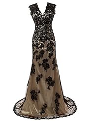 V-neck Strapless Tulle Mermaid Lace Illusion Belted Sleeveless Flared-Skirt Evening Dress/Prom Dress  with a Brush/Sweep Train 