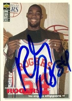Rodney Rogers Autographed/Hand Signed Basketball Card (Los Angeles Clippers) 1995 Upper Deck CC #259