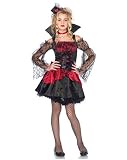 Leg Avenue Women's 3 Piece Victorian Vampire Dress With Back Bow And Cross Choker
