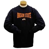 Oregon State Beavers Felt Applique Long Sleeve T-Shirt (Black, Small)