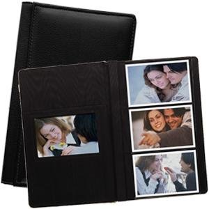 ROMA BLACK soft fine leather #127 album with 6-at-a-time pages by Raika - 4x6