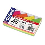 Esselte Assorted Glow Ruled Index Card