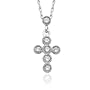 14K White Gold 1/10 ct. Diamond Cross Pendant with Chain