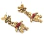 Super Cute Authentic  Disney Winnie The Pooh & Bee Dangle Stud Earrings Gold Tone Comes Gift Boxed
