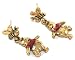 Super Cute Authentic  Disney Winnie The Pooh & Bee Dangle Stud Earrings Gold Tone Comes Gift Boxed