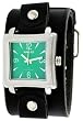 Nemesis #LBB025G Men's Square Premium Wide Leather Cuff Band Watch