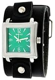 Nemesis #LBB025G Men's Square Premium Wide Leather Cuff Band Watch