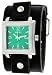 Nemesis #LBB025G Men's Square Premium Wide Leather Cuff Band Watch