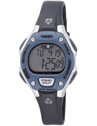 Timex Womens T5K409 Ironman 30-Lap Traditional Silver and Blue Case Resin Strap Sports Watch
