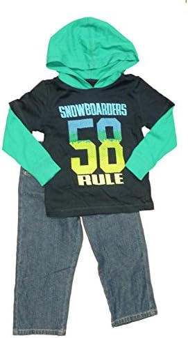 Kids R Us Toddler Boys Blue Snowboarders Rule 2 Piece Pants &amp; Shirt Set