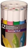 Majuscule-feutre Triangulaire Pointe Ogive Assorti - Boite De 12