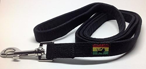 RASTA DOG Super Strong Dog Leash available in multiple sizes and colors Eco-Friendly Bamboo with fleece lining (6 ft. Long 3/4 in. wide, Black)