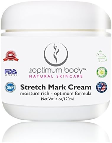 Stretch Marks Cream - Reduces Old Stretch Marks &amp; Prevents New Ones - Use before, during &amp; after Pregnancy or Rapid Weight Loss or Weight Gain, also great for Men - 4oz by The Optimum Body
