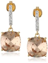 Sterling Silver Crystal Cushion Cut Dangle Earrings