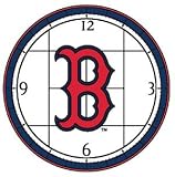 Boston RED SOX MLB Deluxe ART GLASS 12 Wall CLOCK New
