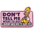 Simpsons TV Cartoon Patch - 3.75" Homer Slack Off