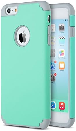 iPhone 6S Case, iPhone 6 Case, Aprtwin® [2in1] Pc + Silicone Hybrid High Impact Defender Case Combo Hard Soft Cases Covers For iPhone 6/6S (4.7 Inch) [Aqua+Grey]