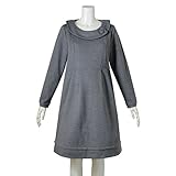 (ニッセン) nissen 【 マタニティ 授乳服 産前 産後 】 変わり編 ポンチ クラシカル ワンピース 授乳機能付き チャコールグレー杢 マタニティL