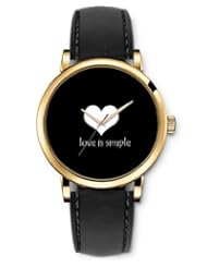 SPRAWL Aanalog Fashion Series Gold Ladies Watches of Genuine Black Leather Strap,Unique Wrist Watch for Women Girls Designed with Love is simple