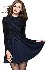 Dots Print Spring 2015 Wool  Dress