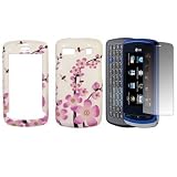 Pink and White Spring Flowers Design Snap-On Cover Hard Case Cell Phone Protector + LCD Screen Protector for LG Xenon GR500