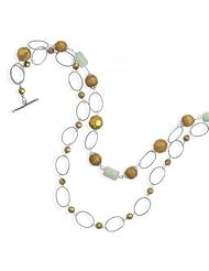 MMA Silver - 20 inch Double Strand Multibead Necklace