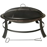 Dewan 24-Inch Round Outdoor FirePlace, Black