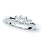 3 Diamond Princess Cut Anniversary Band 1/2 ct. in 14K White Gold (Highest Quality)