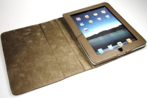 Lucrin - Case & Stand for Apple iPad - 7.8 x 9.8 - Granulated Cow Leather - Salmon Pink