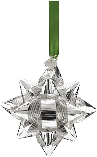 kate spade new york Tinsel Topper Bow Ornament, Silver