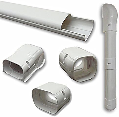 Hide-A-Line 3" 7.5 Ft Mini Split Air Conditioner & Heat Pump Line Set Cover Kit Decorative Tubing Cover by DuctlessAire