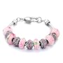 Pink Murano Glass Beads And Charms Bracelet Pandora Chamilia Beads Compatible Valentines Day Gift