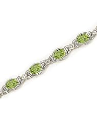 14kt Yellow Gold Oval Peridot and Diamond Bracelet
