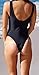 Zero City Women Monikini Swimsuit One Piece Cute Bathing Suits Lace-Up U Back, Black, XX-Large