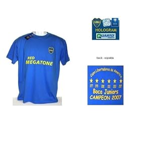 CLUB ATLETICO BOCA JUNIORS - Collectible & Commemorative cotton T-shirt "CAMPEON COPA LIBERTADORES" Official and licensed. Royal blue. Sizes: S - M - L - XL