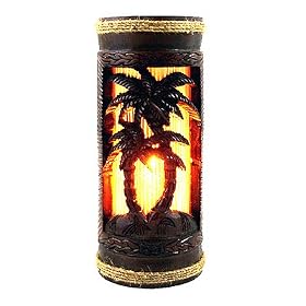 PALM TREE AMBIENT BAMBOO LIGHT - 9" - TROPICAL DECOR