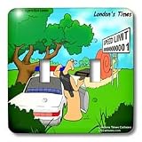 Londons Times Offbeat Cartoons - Bugs N Slugs - Slug Highway Patrol Radar Police - Light Switch Covers - double toggle switch
